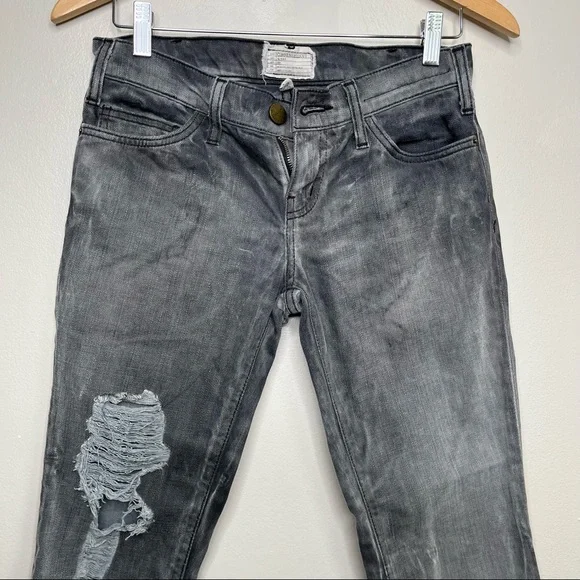 Current/Elliot The Skinny Bleach Out Destroy Jean Capri Ankle Cropped Size 25 - Picture 3 of 9